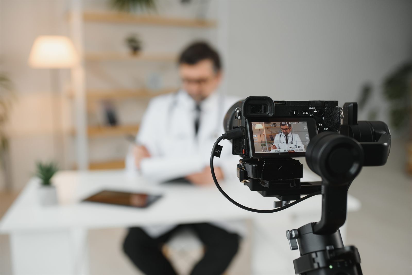 Video Marketing pentru Medici: Construiește Încredere 1 Medic specialist filmat pentru un video educativ cu o cameră profesională | GetVizual